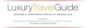 Luxury Travel Guide Wedding and Honeymoon Specialist Awards 2016 Winner
